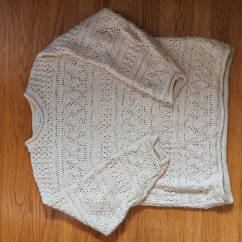 Ann Taylor (XL) Chunky Knit Cream Sweater